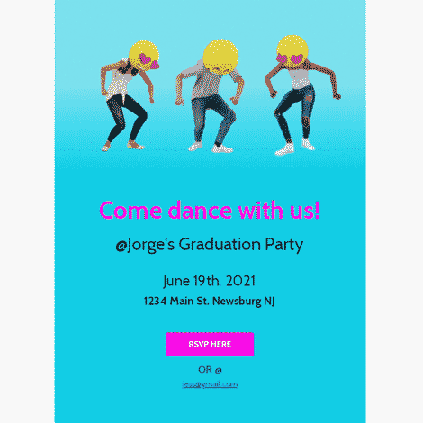 Dancing Emoji Party Invite